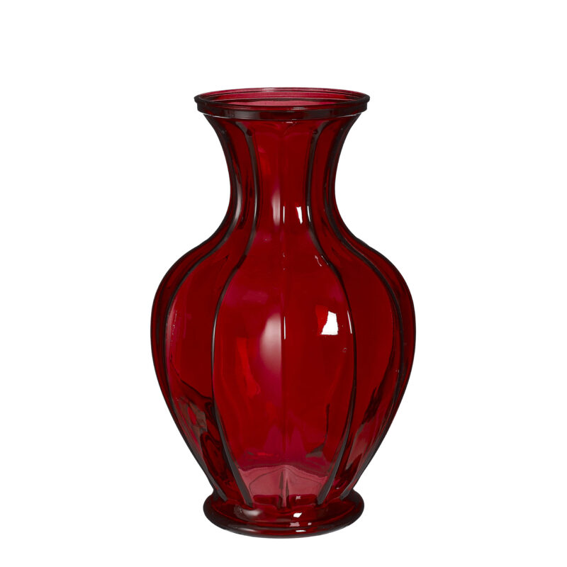 AIVY VAZA STAKLO CRVENA - H17.5XD28.5CM