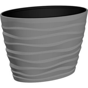 GARDINO-SAKSIJA BORA SIVA OVAL 60X39XH42CM