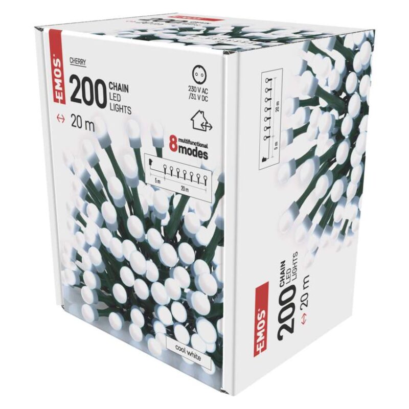 LED LANAC CHERRY 200 LED 20 M SPOLJAŠNJI I UNUTRAŠNJI CW MF PROGRAMI