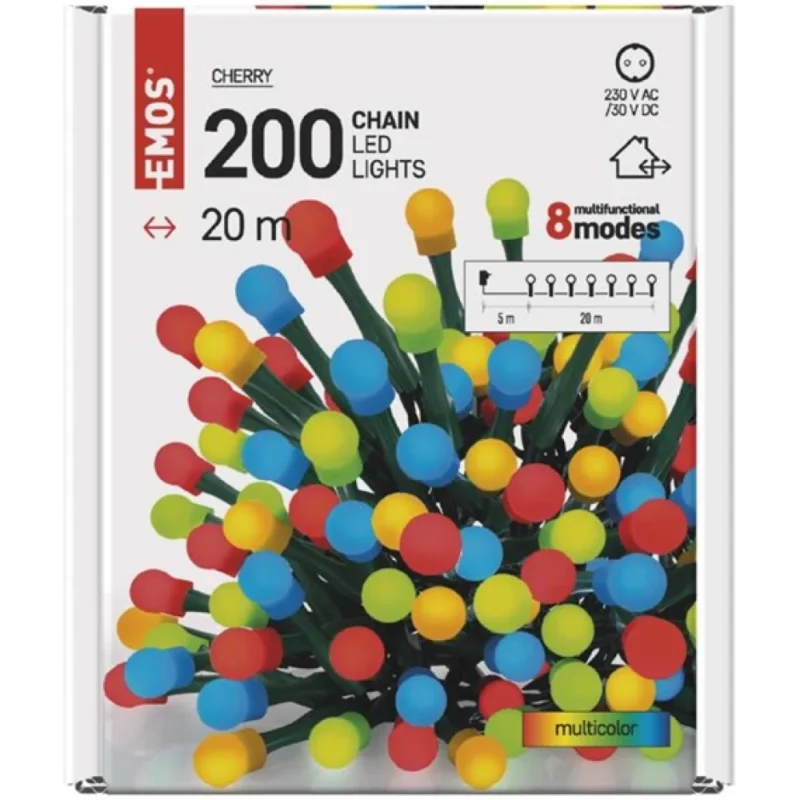 LED LANAC - CHERRY 200 LED 20 M SPOLJAŠNJI I UNUTRAŠNJI MULTICOLOR MF PROGRAMI