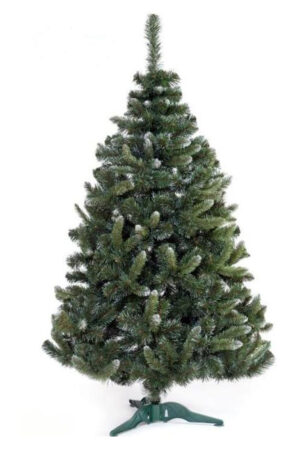 Zelena novogodišnja jelka sa belim vrhovima