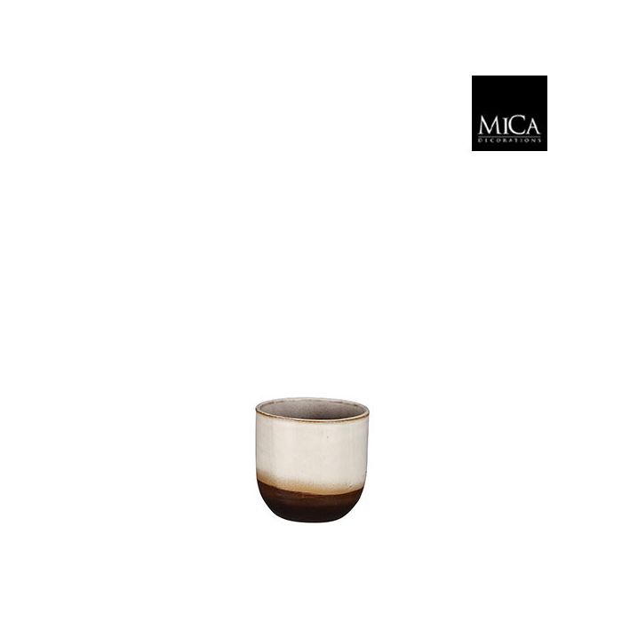 KERAMIČKA SAKSIJA NORA H11 X Ø12 CM TERAKOTA GLAZIRANA BELA