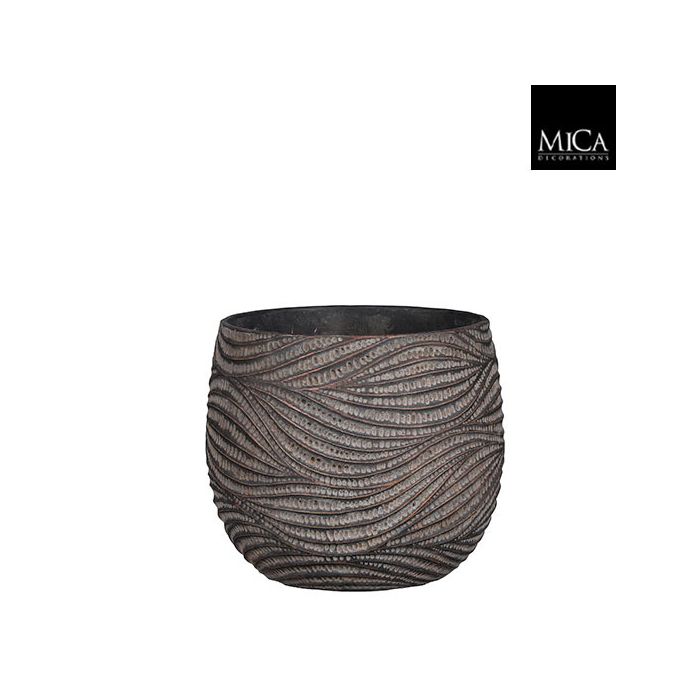 KERAMIČKA SAKSIJA HENDRICK H20 X Ø23,5 CM - BRAON SIVA